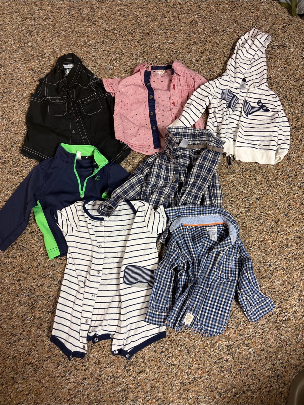 Assorted Kids Tops and Rompers - Navy, White, Pink, Green, Black, Blue